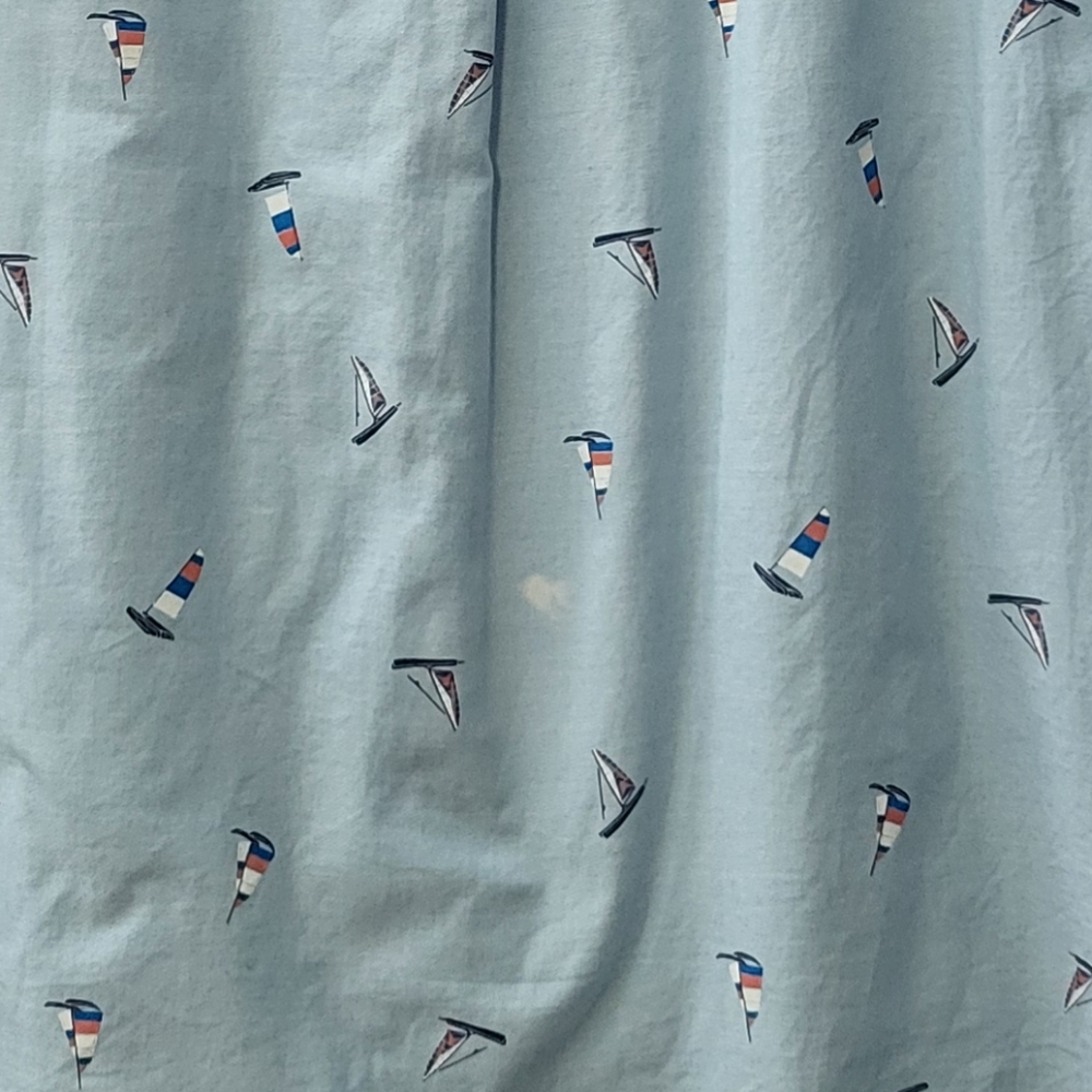 The Foundry Supply Co Blue Casual Button Down Shirt w/Nautical Sailboat Pattern - Picture 4 of 5